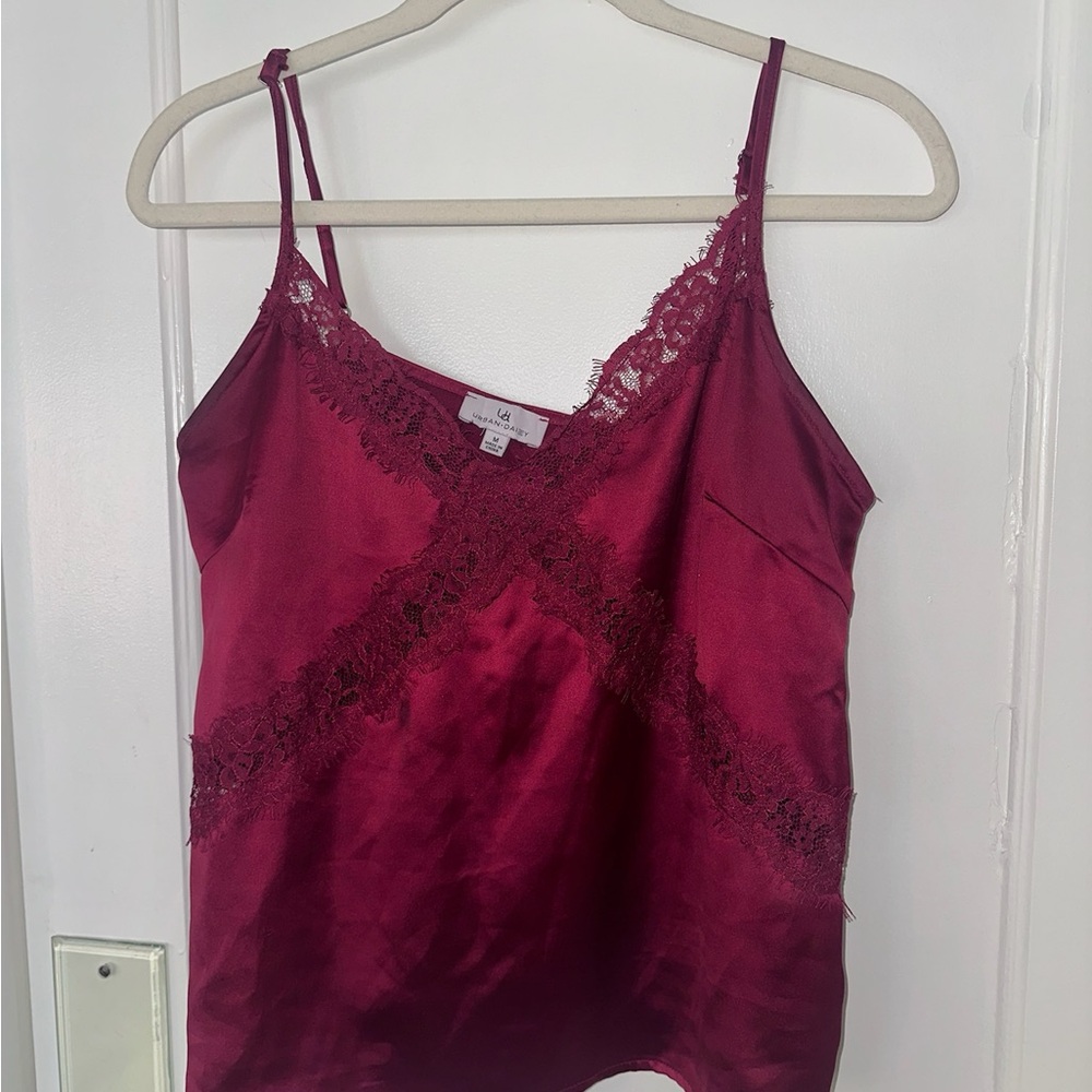 Burgundy Lace Trim Camisole